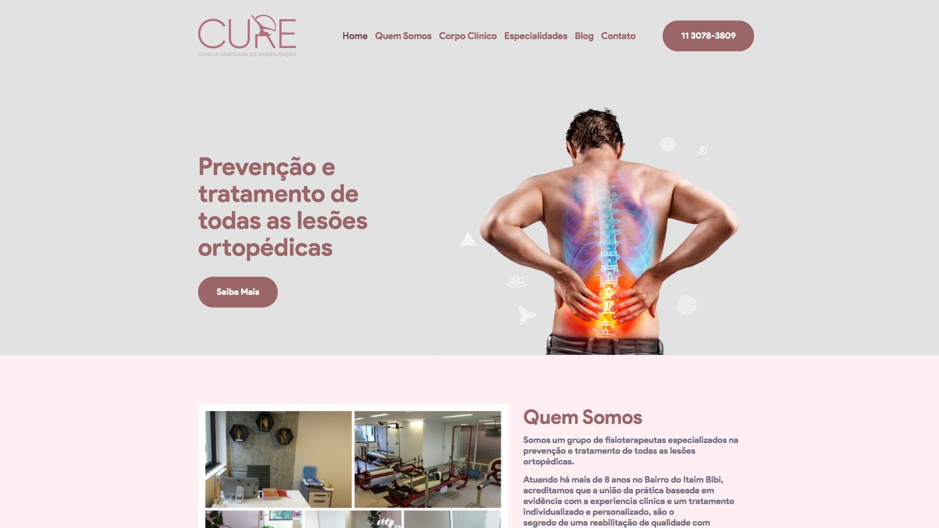 Desenvolvimento de Sites - Cure Fisioterapia