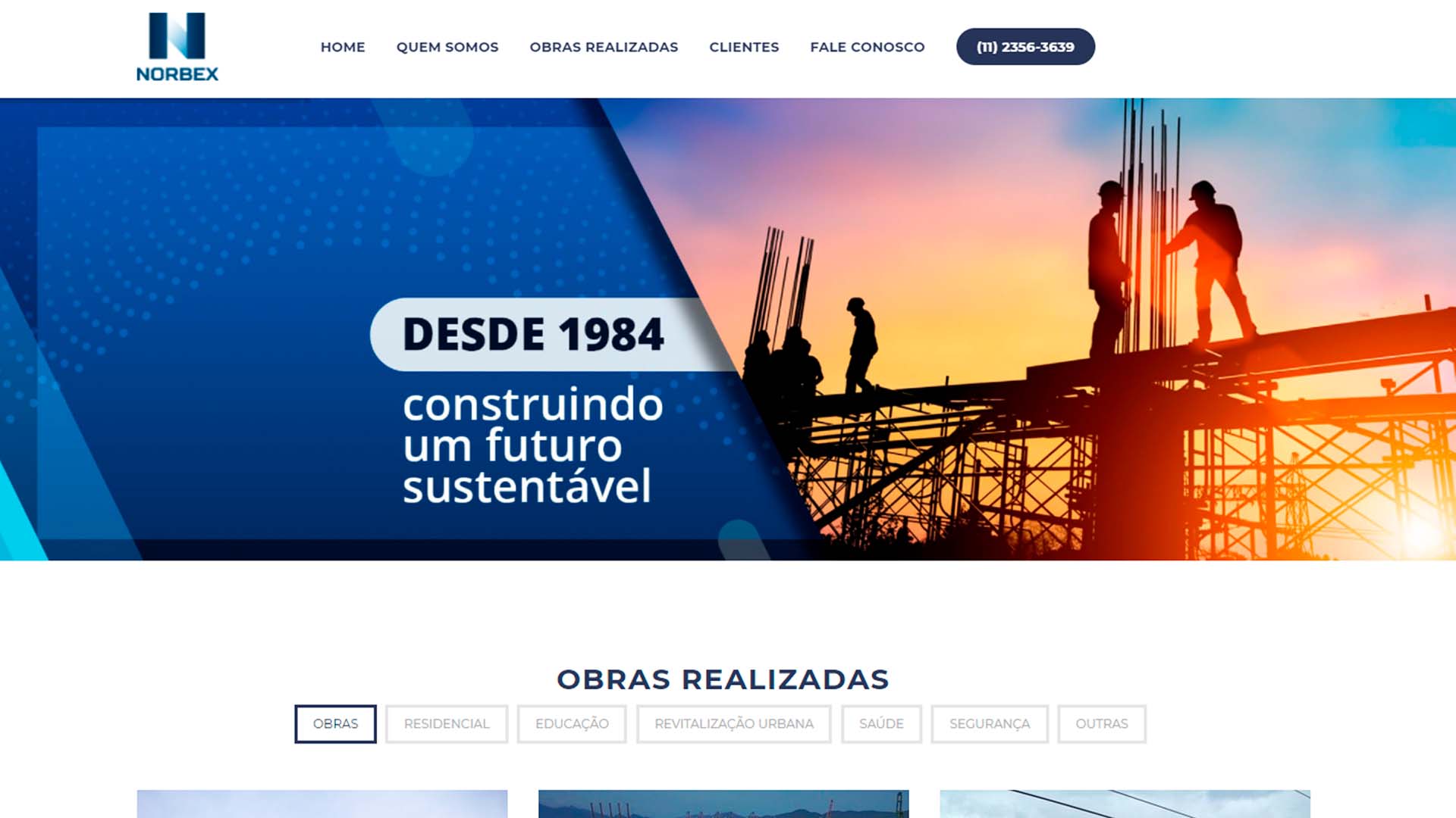 Desenvolvimento de Sites - Norbex construtora