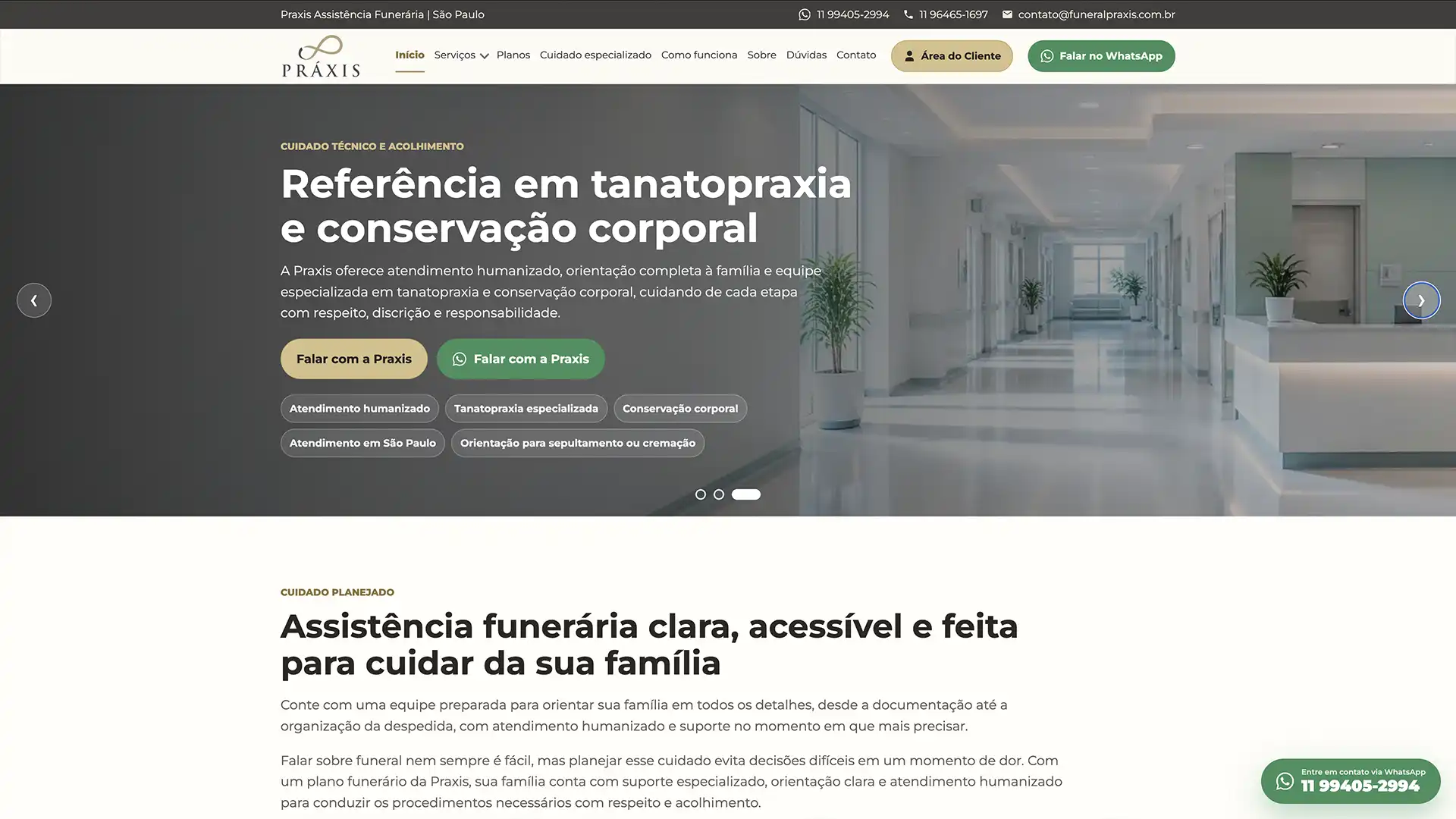 Desenvolvimento de Sites - Funeral Praxis