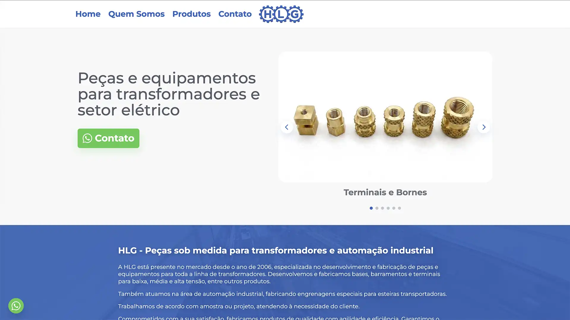 Site para Indústria - HLG Indústria