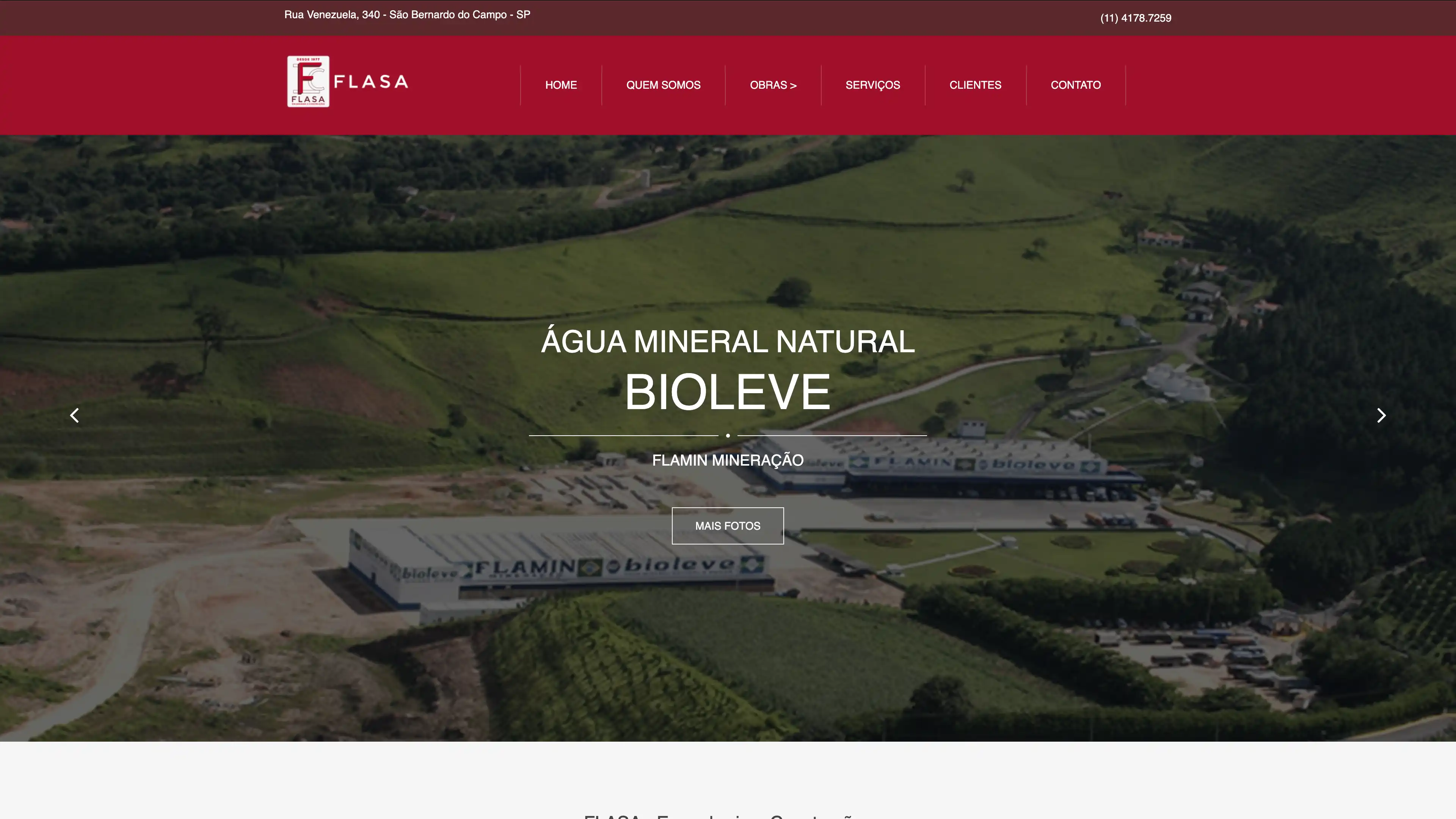 Site para construtora - Flasa