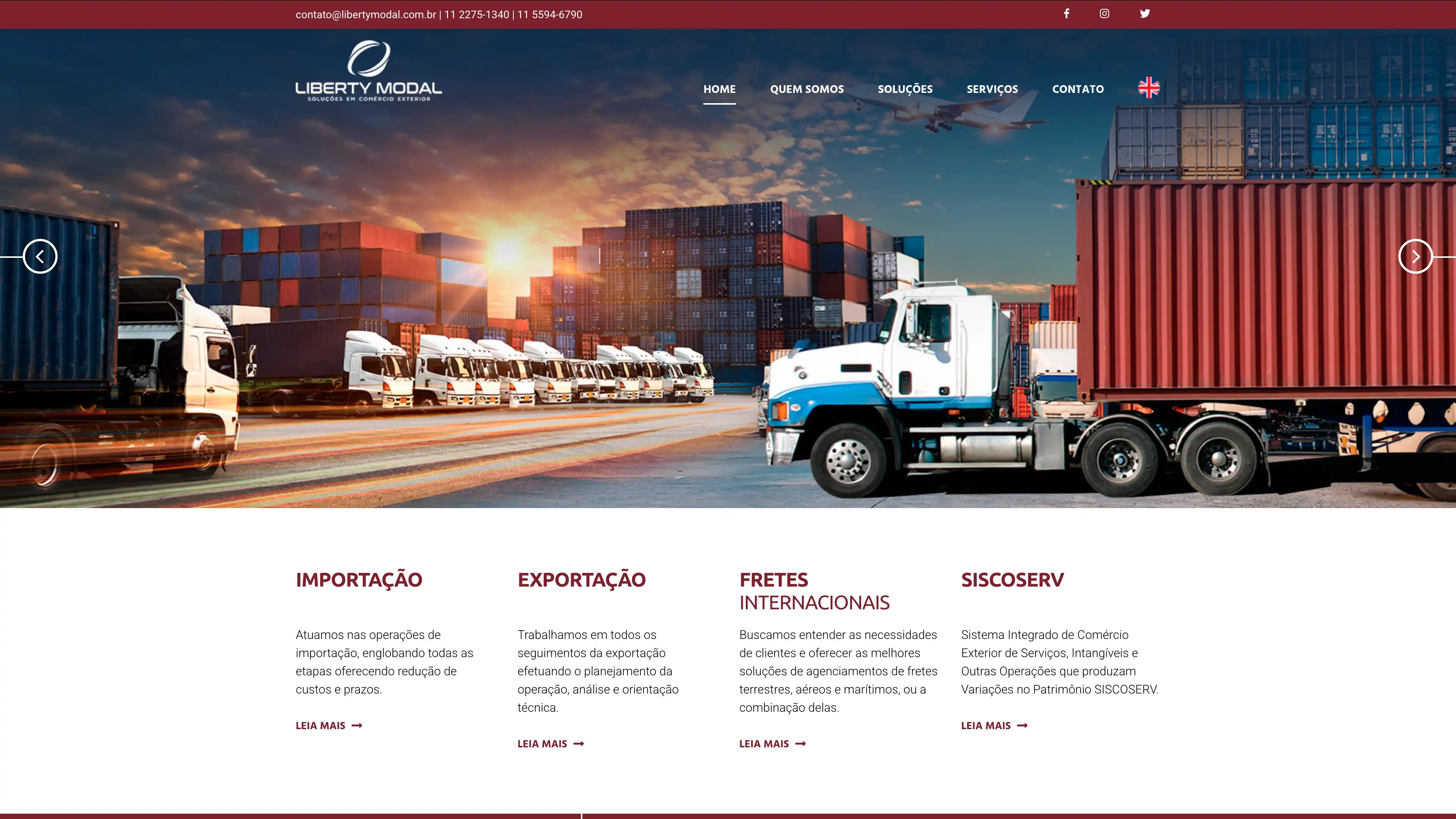 Site para empresa de logística - Liberty