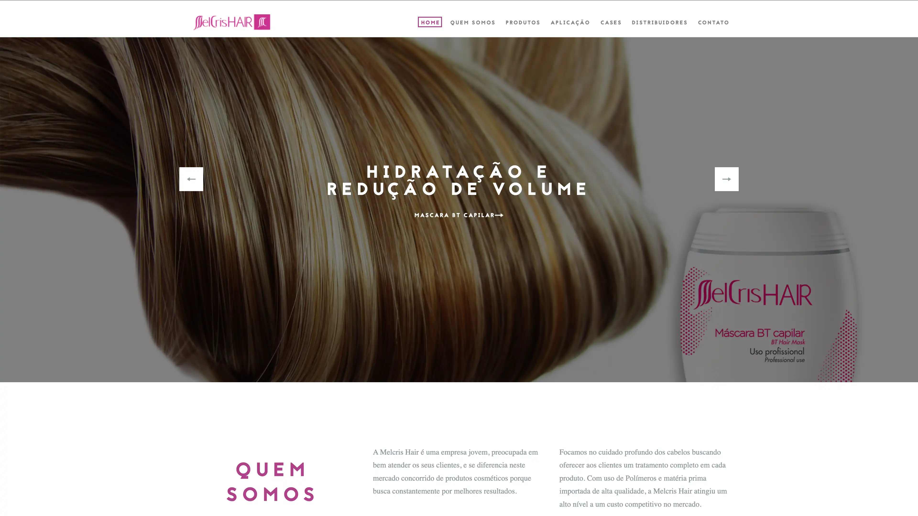 Site para salão de beleza - Mel Cris