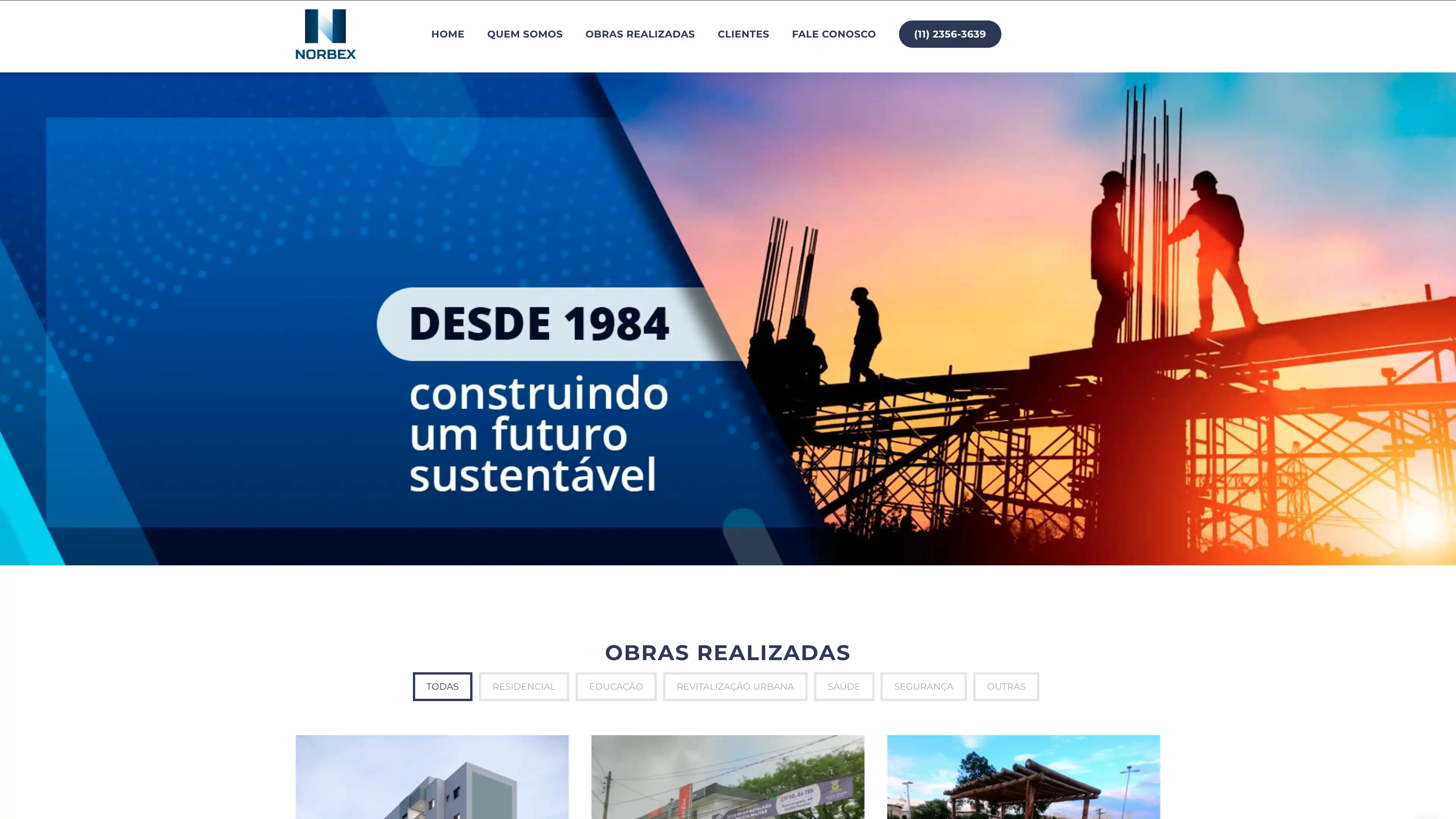 Site para construtora - Norbex