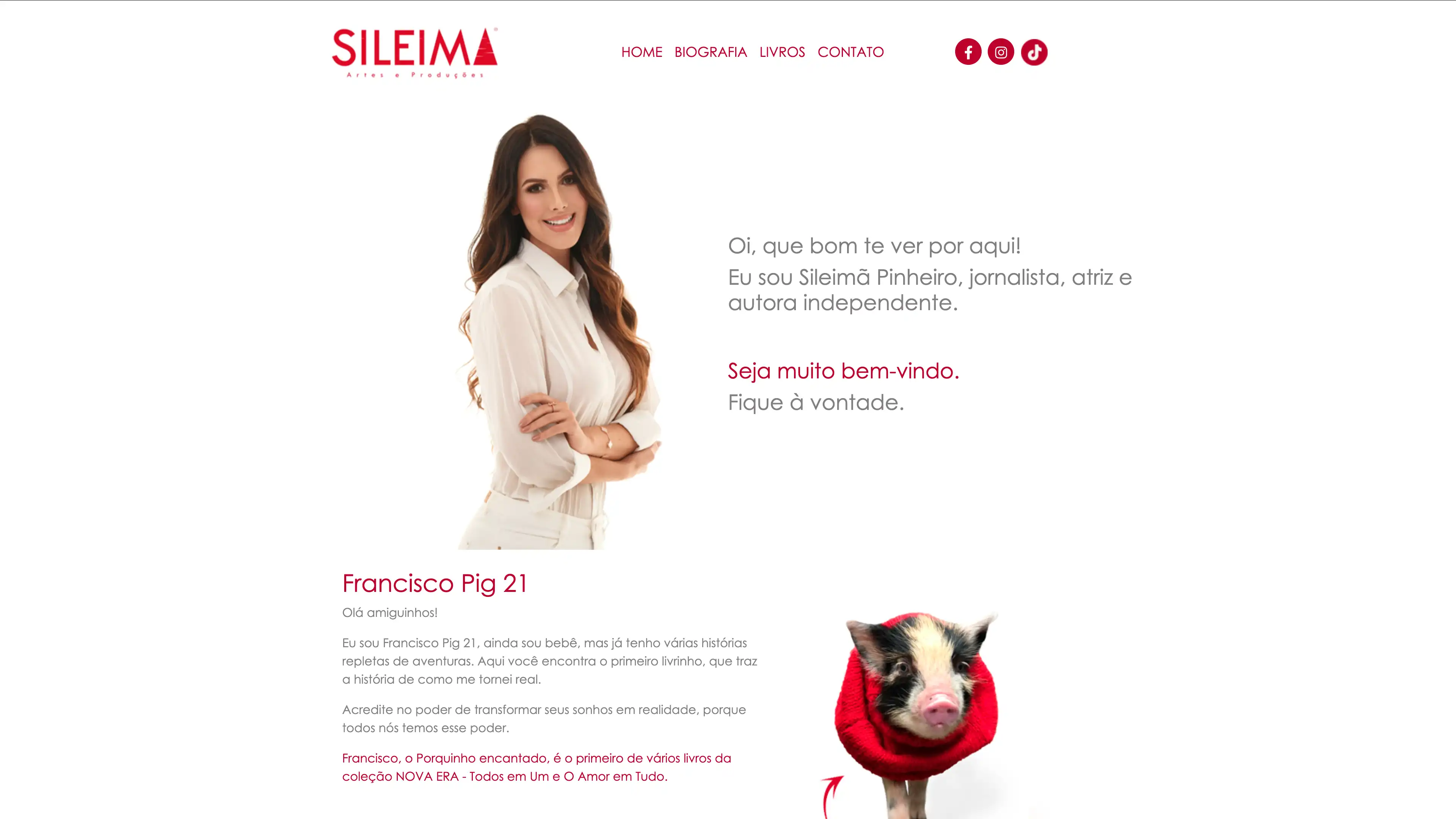 Site para profissional e criadora de conteúdo - Sileima