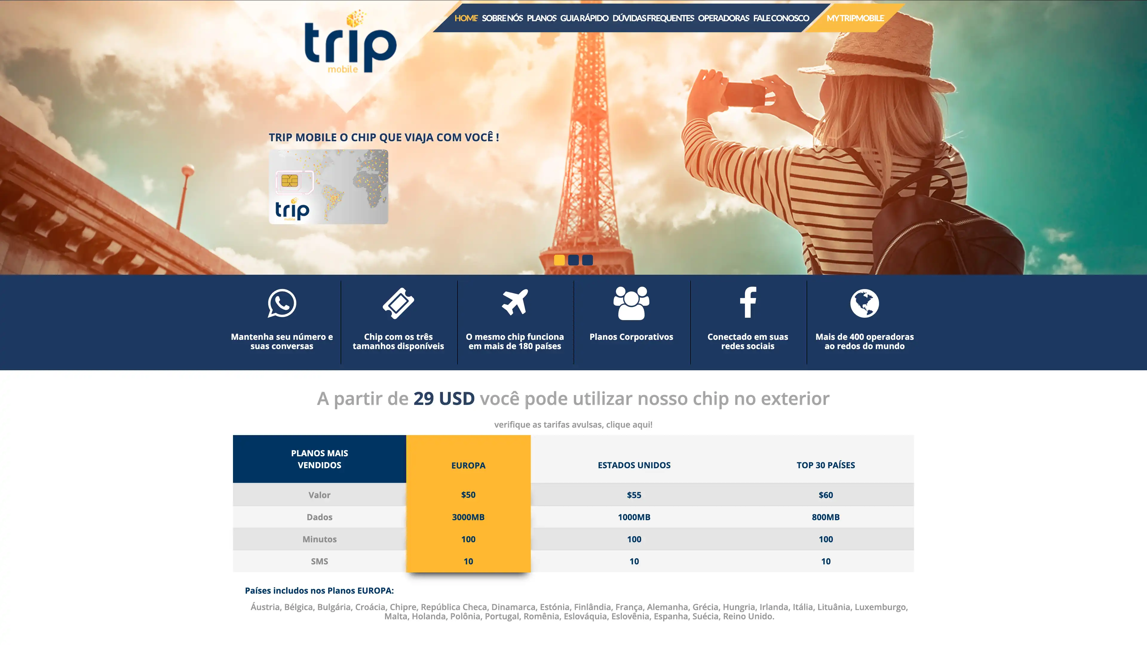 Site para empresa de turismo e operação digital - Trip