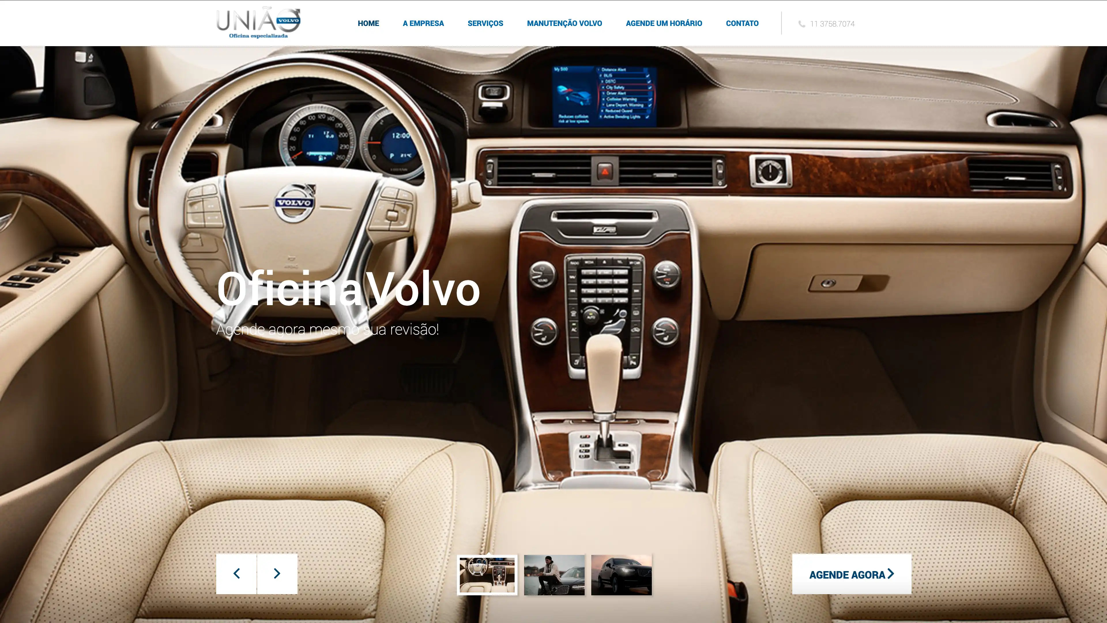 Site para oficina automotiva - União Volvo