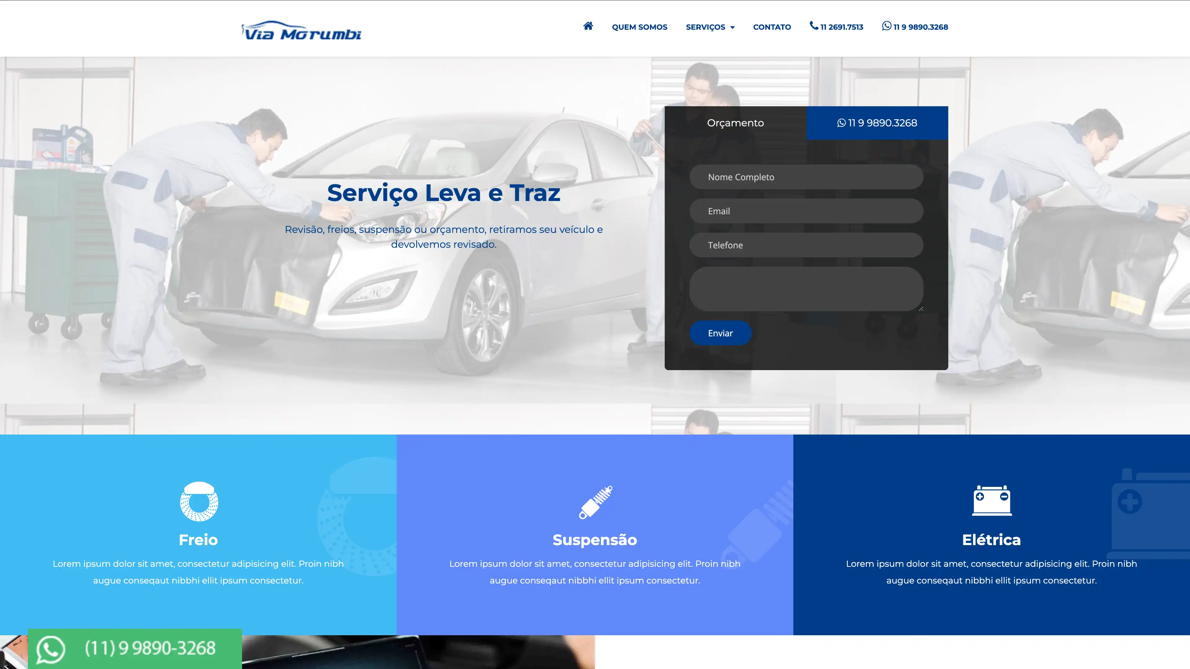 Site para oficina automotiva - Via Morumbi