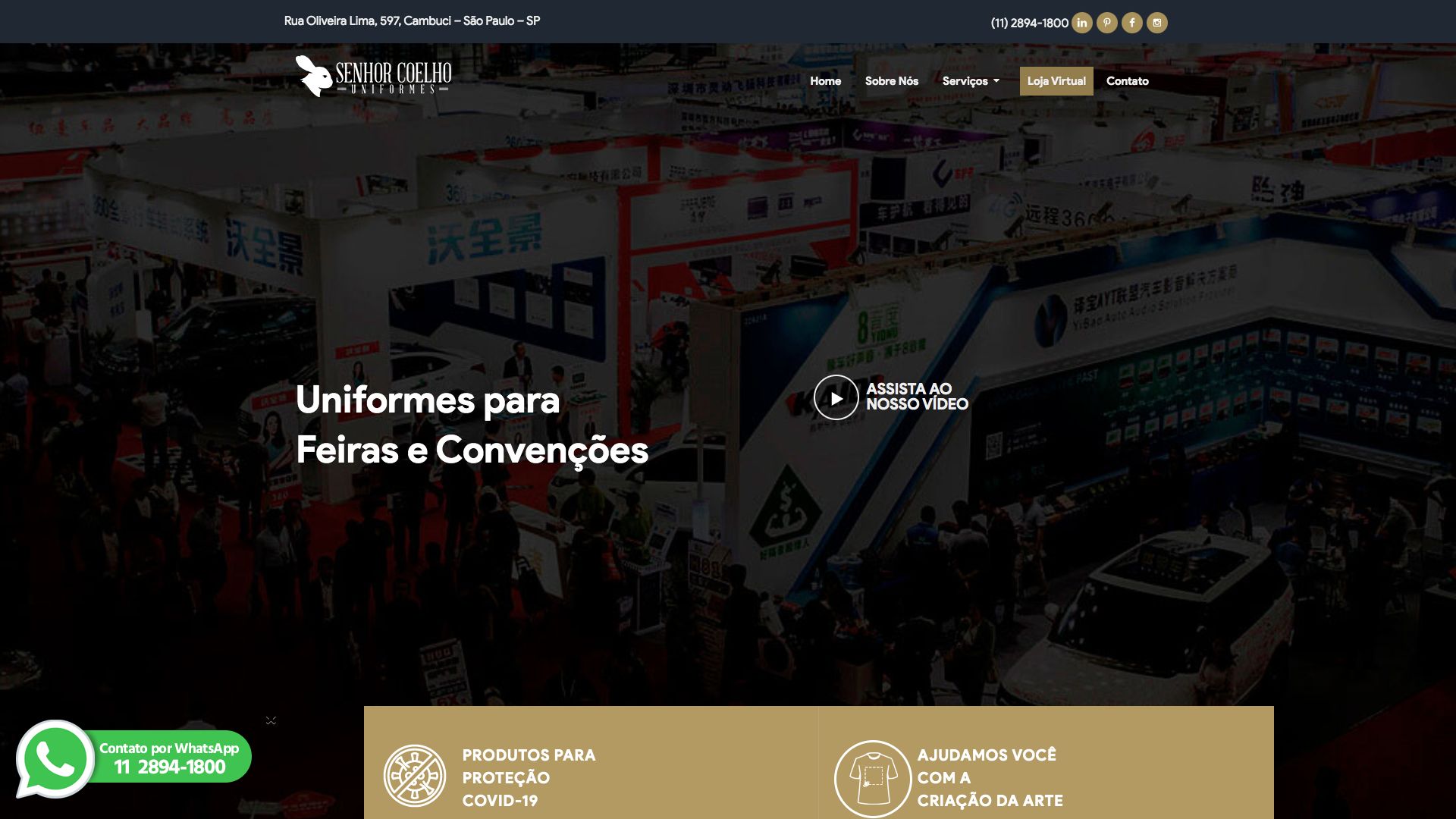 Desenvolvimento de Sites - Senhor Coelho Uniformes